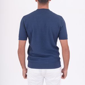 3. Pull col rond en coton | attention aux détails Bleu Paolo Pecora Milano a021f100