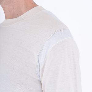 4. Maglia a maniche corte | dettagli in contrasto Panna Paolo Pecora Milano a035f200