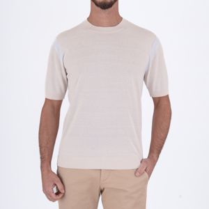 1. Maglia a maniche corte | dettagli in contrasto Panna Paolo Pecora Milano a035f200