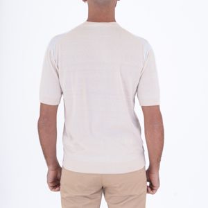 3. Maglia a maniche corte | dettagli in contrasto Panna Paolo Pecora Milano a035f200