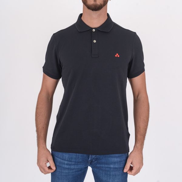 1. Polo in poliammide a maniche corte Nero Peuterey peu546999011993