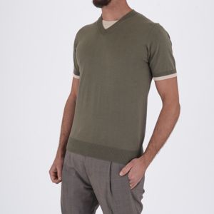 2. T-shirt en coton | détails contrastés Vert Paolo Pecora Milano a005f100