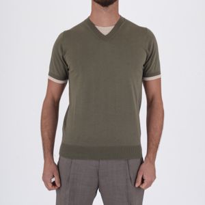 1. T-shirt en coton | détails contrastés Vert Paolo Pecora Milano a005f100