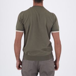 3. T-shirt en coton | détails contrastés Vert Paolo Pecora Milano a005f100