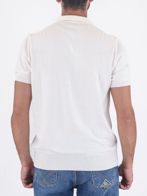3. Polo in crêpe | con chiusura a V Bianco