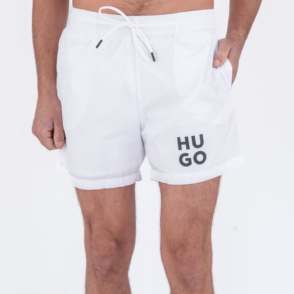 1. Boxer mare a media lunghezza con logo a contrasto Bianco Hugo 50469312