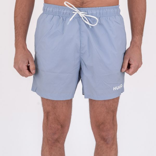 1. Boxer mare a media lunghezza con logo a contrasto Celeste Hugo 50469312