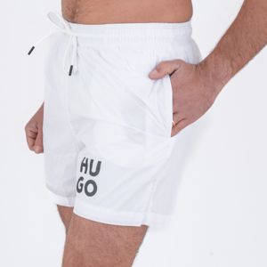 4. Boxer mare a media lunghezza con logo a contrasto Bianco Hugo 50469312