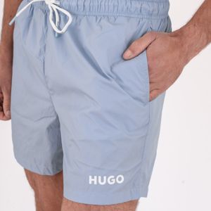 4. Boxer mare a media lunghezza con logo a contrasto Celeste Hugo 50469312