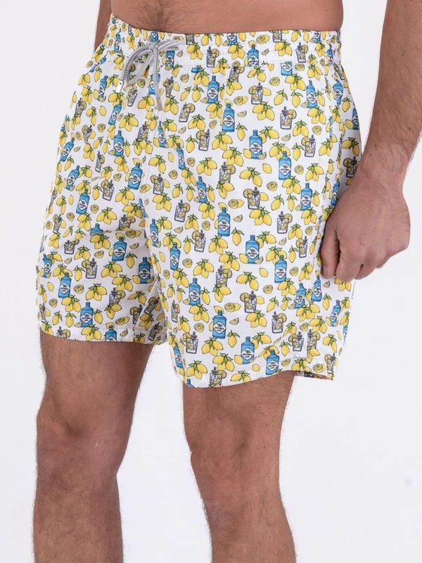 2. White gin cocktail patterned swimsuit in recycled polyester White ZEYBRA aub521