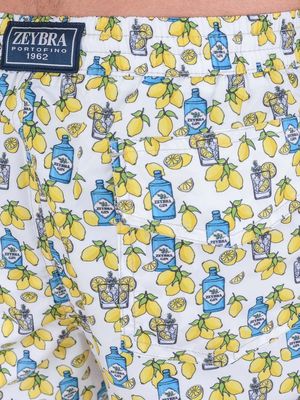 4. White gin cocktail patterned swimsuit in recycled polyester White