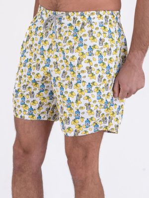 2. White gin cocktail patterned swimsuit in recycled polyester White