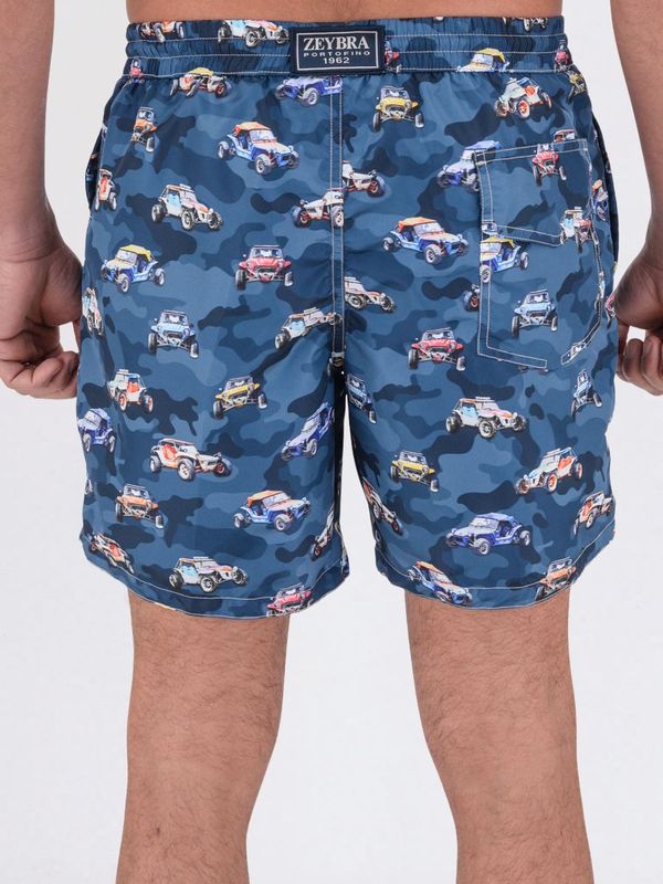 3. Buggy patterned swimsuit on blue in recycled polyester Blue ZEYBRA aub531