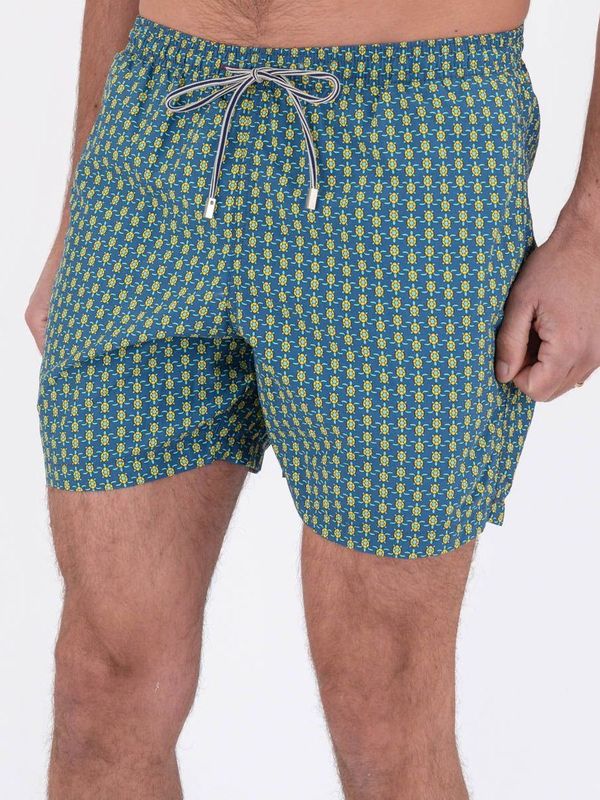 2. Blue turtle pattern nylon short swimsuit Blue ZEYBRA aub560