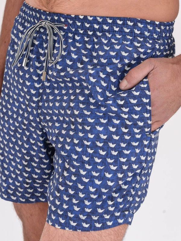 4. Nylon origami pattern swimsuit Blue ZEYBRA aub963