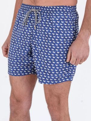 2. Nylon origami pattern swimsuit Blue