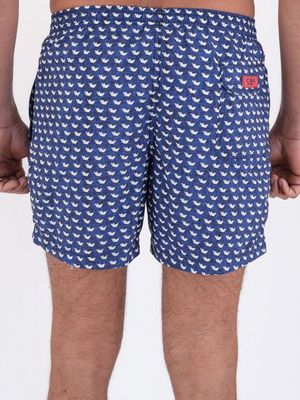 3. Nylon origami pattern swimsuit Blue