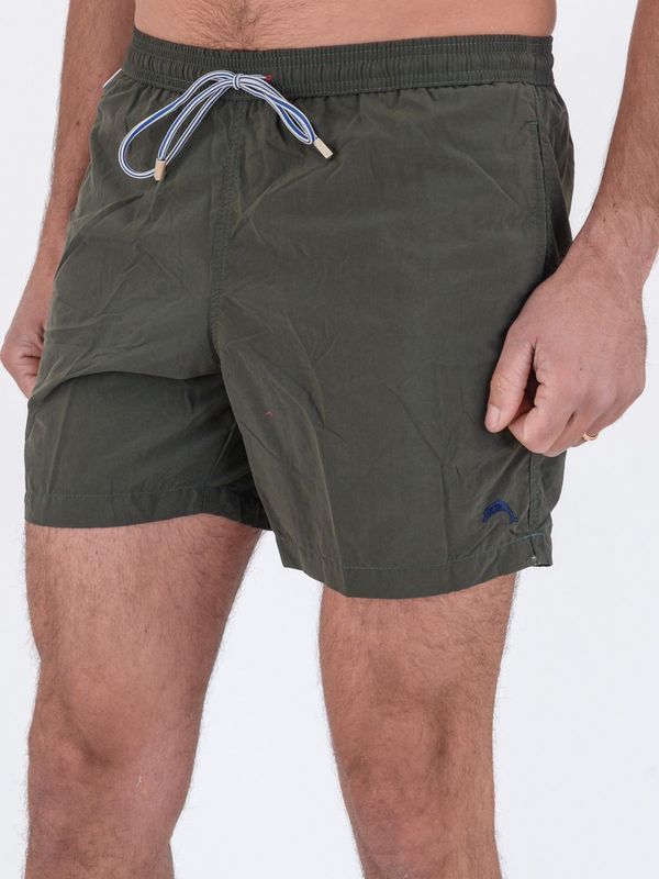 2. Costume boxer heritage tinta unita in poliammide Verde Militare ZEYBRA aub006