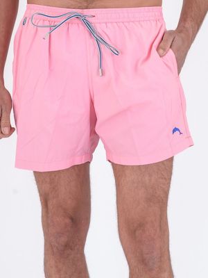 1. Costume boxer heritage tinta unita in poliammide Rosa