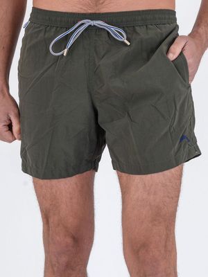 1. Costume boxer heritage tinta unita in poliammide Verde Militare