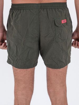 3. Costume boxer heritage tinta unita in poliammide Verde Militare