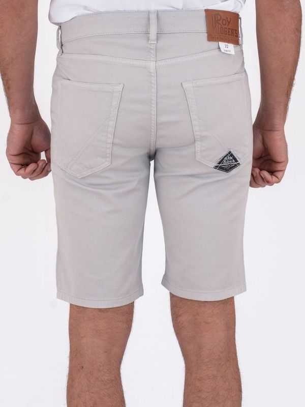 3. Bermuda slim 5 poches en gabardine Gris clair ROY ROGER'S rru002p3370112