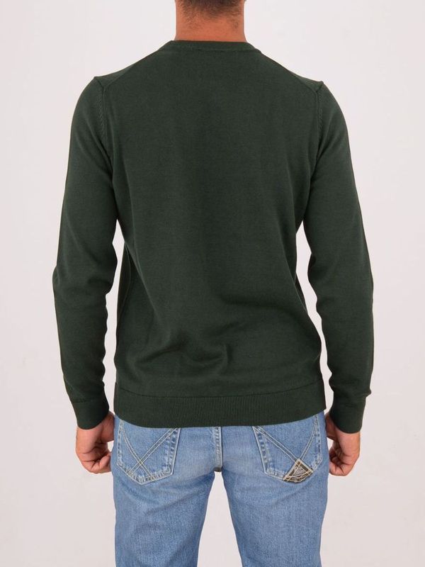 3. Pull col rond en pur coton HUGO pour homme avec logo Vert Hugo 50475083