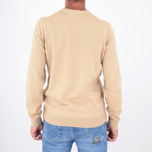 3. Pull col rond en pur coton HUGO pour homme avec logo Beige Hugo 50475083