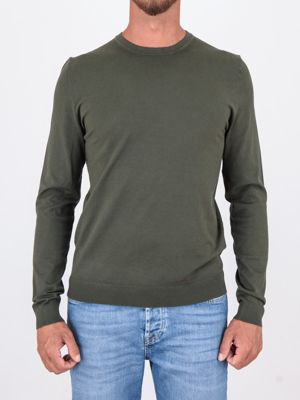 HUGO Men's Crew Neck Sweater with Light Texture Green Hugo