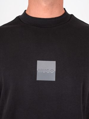 4. HUGO Men's Cotton Sweatshirt with Front and Back Logo Print Black Hugo 50542847