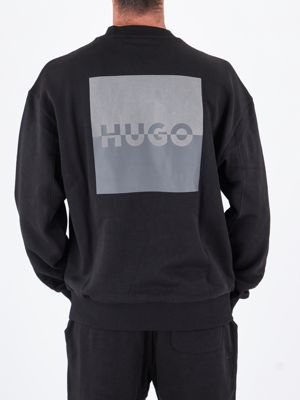 3. HUGO Men's Cotton Sweatshirt with Front and Back Logo Print Black Hugo 50542847