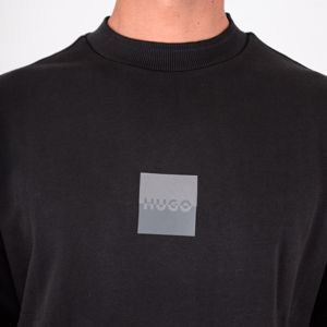 4. Felpa Uomo HUGO in Cotone con Stampa Logo Frontale e Posteriore Nero Hugo 50542847