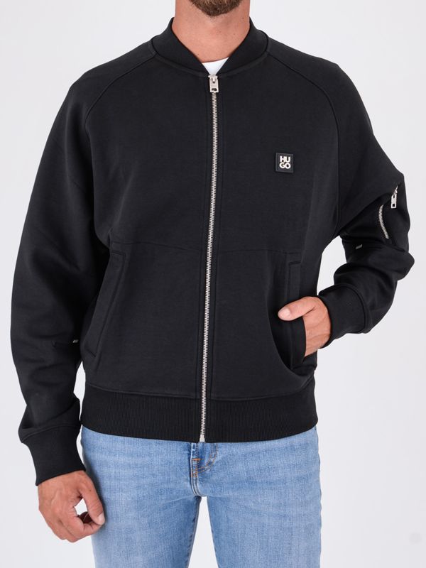 1. Sweat-shirt zippé en coton pour homme HUGO avec poche sur la manche Noir Hugo 50542590