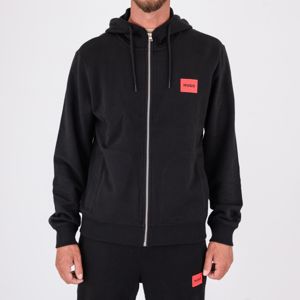 1. Sweat à capuche zippé en coton HUGO pour homme avec patch logo Noir Hugo 50447972