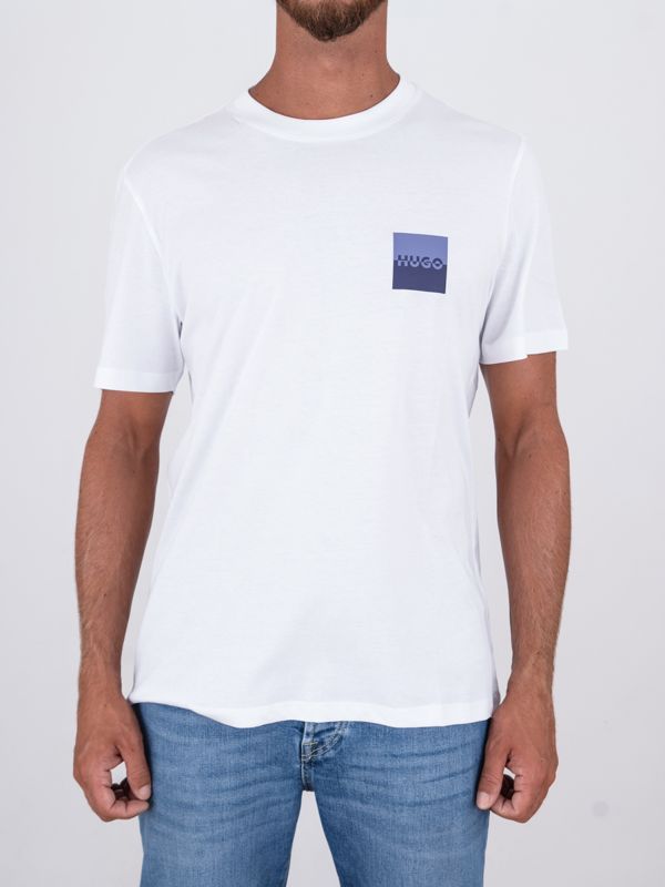 1. HUGO Men's Cotton T-Shirt with Logo Print on the Chest White Hugo 50544458