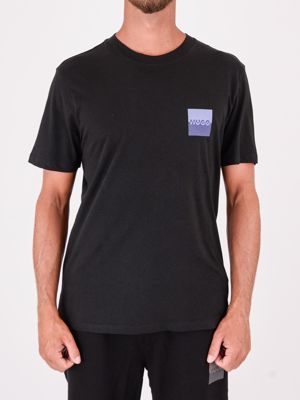 T-shirt Uomo HUGO in Cotone con Logo Stampato sul Petto Nero Hugo