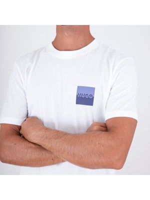 4. HUGO Men's Cotton T-Shirt with Logo Print on the Chest White Hugo 50544458
