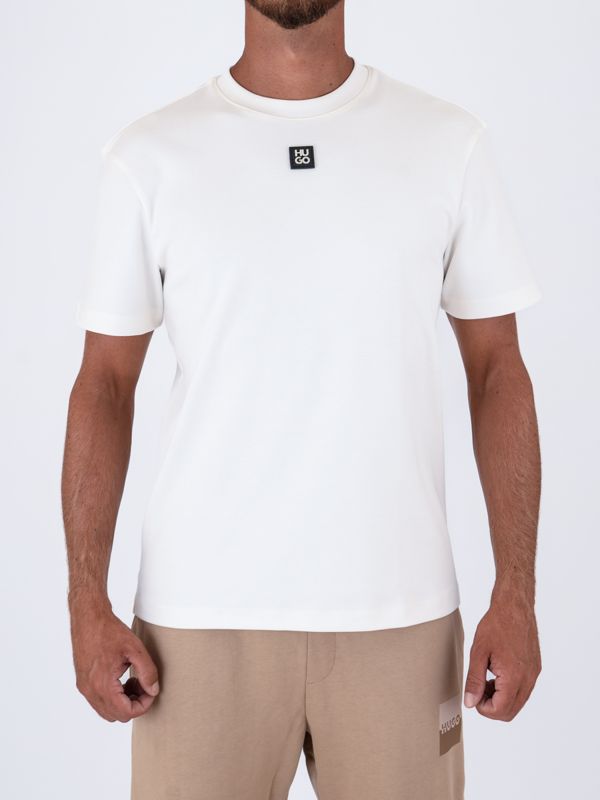 1. HUGO Men's Cotton T-Shirt with Minimal Patch Logo Design White Hugo 50505201