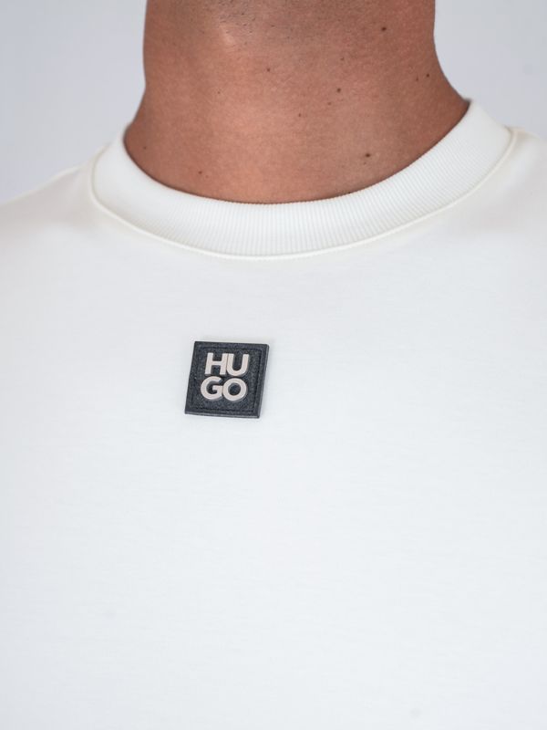 HUGO - Repeat slogan-print T-shirt in Recot² ® cotton