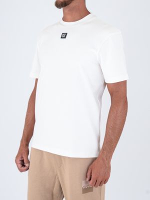 2. HUGO Men's Cotton T-Shirt with Minimal Patch Logo Design White Hugo 50505201