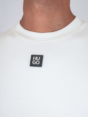 4. HUGO Men's Cotton T-Shirt with Minimal Patch Logo Design White Hugo 50505201