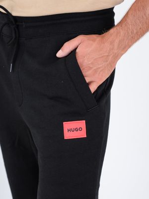 4. Pantalone Tuta Uomo HUGO in Cotone con fondo elasticizzato Nero Hugo 50447963