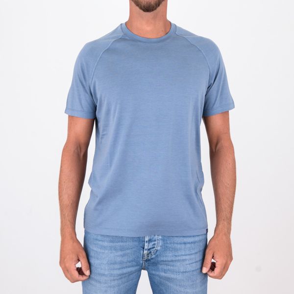 1. Paul&Shark Men's Short-Sleeved Cotton and Lyocell T-Shirt Celeste PAUL & SHARK 15311600