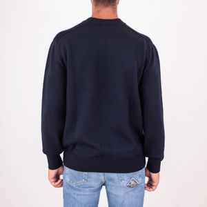 3. Paul&Shark Men's Crew Neck Wool Sweater with Ribbed Details Blue PAUL & SHARK 15311036