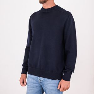2. Paul&Shark Men's Crew Neck Wool Sweater with Ribbed Details Blue PAUL & SHARK 15311036
