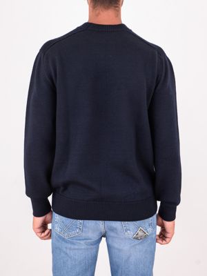 3. Paul&Shark Men's Crew Neck Wool Sweater with Ribbed Details Blue PAUL & SHARK 15311036