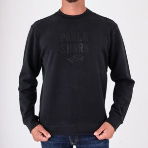 4. Sweat-shirt en coton pour homme Paul&Shark avec logo imprimé Noir PAUL & SHARK 15311839
