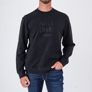 1. Sweat-shirt en coton pour homme Paul&Shark avec logo imprimé Noir PAUL & SHARK 15311839