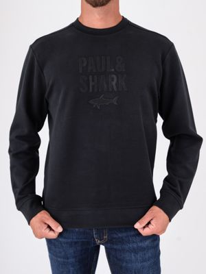 4. Sweat-shirt en coton pour homme Paul&Shark avec logo imprimé Noir PAUL & SHARK 15311839