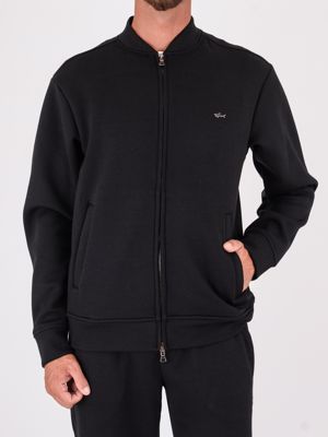 Felpa Uomo Paul&Shark in Tessuto Tecnico Full-Zip Nero PAUL & SHARK